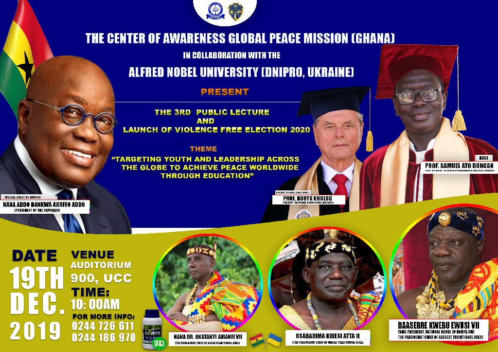 You are currently viewing ALL IS SET FOR THE 3RD PUBLIC LECTURE AND LAUNCH OF VIOLENCE-FREE ELECTION 2020